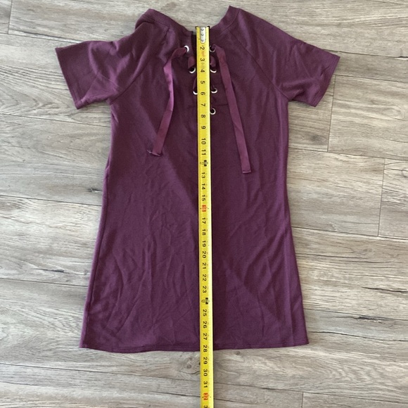 GARAGE | Maroon Purple T-Shirt Dress - Picture 5 of 6